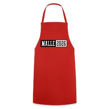 Malle 2026 - Kochschürze - Rot - Vorne - AI Model Male 185 dark (185cm)