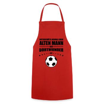 Old Man - Dortmunder | Retro Vintage Edition - Cooking Apron - red - Front - AI Model Male 185 dark (185cm)