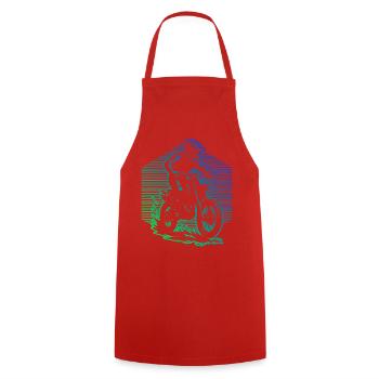 Characterful motocross design - Cooking Apron - red - Front - AI Model Male 185 dark (185cm)