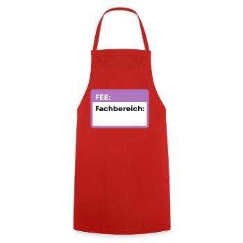 Fachbereich Schild Lila - Kochschürze - Rot - Vorne - AI Model Male 185 dark (185cm)