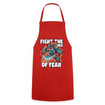 FireTiger combattant la peur - Tablier de cuisine - rouge - Devant - AI Model Male 185 dark (185cm)