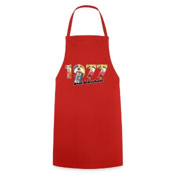 1977 Vintage Retro – Cassette – Cool Olds - Cooking Apron - red - Front - AI Model Male 185 dark (185cm)