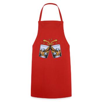 Cheers: Two glasses of blades - Cooking Apron - red - Front - AI Model Male 185 dark (185cm)