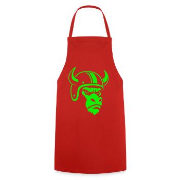 Biker Bull – Racing Spirit & Steel Head - Tablier de cuisine - rouge - Devant - AI Model Male 185 dark (185cm)