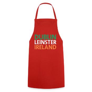 Dublin – Ireland Textdesign - Cooking Apron - red - Front - AI Model Male 185 dark (185cm)