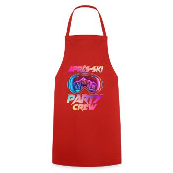 Après Ski Party Crew colorée - Tablier de cuisine - rouge - Devant - AI Model Male 185 dark (185cm)