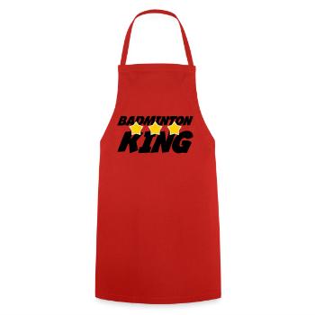 The King of Badminton - Cooking Apron - red - Front - AI Model Male 185 dark (185cm)