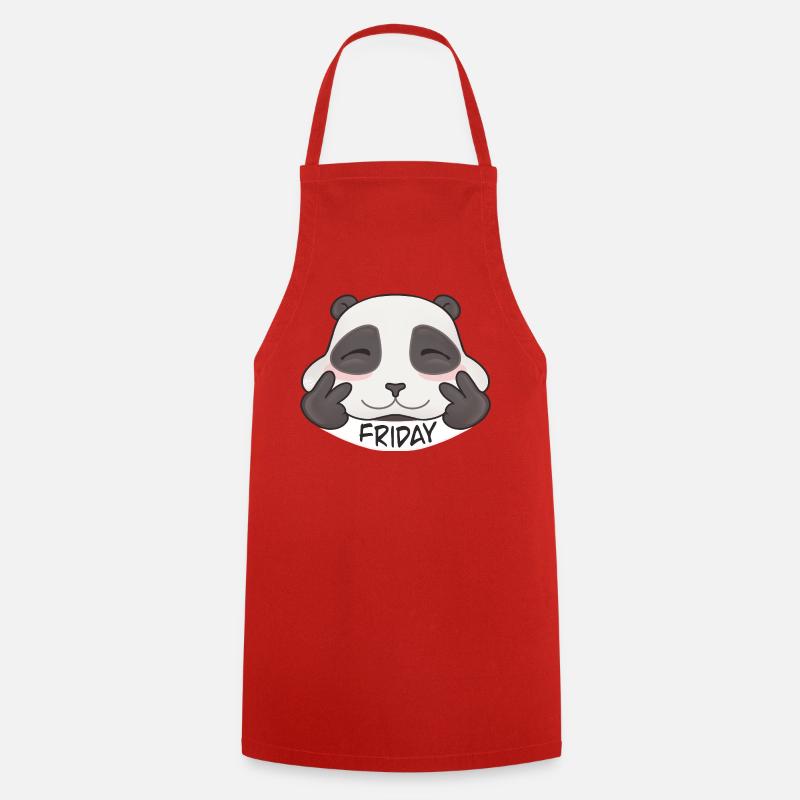 Sweet Friday Panda - Cooking Apron - red