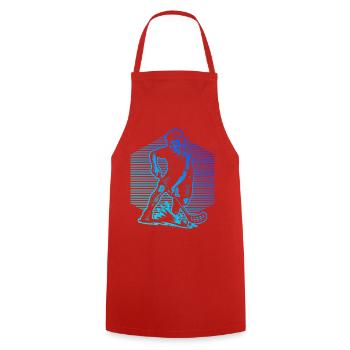 Un motif réservé au floorball - Tablier de cuisine - rouge - Devant - AI Model Male 185 dark (185cm)