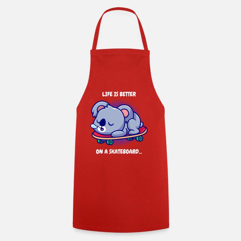 Koala on skateboard - Cooking Apron - red