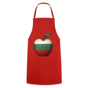Bulgaria - Cooking Apron - red - Front - AI Model Male 185 dark (185cm)