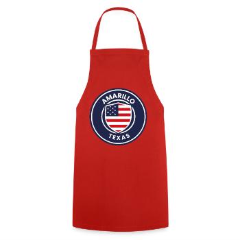 Insigne texan dans l’écu américain - Tablier de cuisine - rouge - Devant - AI Model Male 185 dark (185cm)