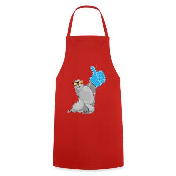 Seal thumbs up - Cooking Apron - red - Front - AI Model Male 185 dark (185cm)