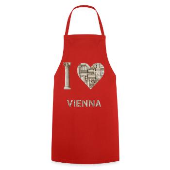 Vienne – Architecture monumentale - Tablier de cuisine - rouge - Devant - AI Model Male 185 dark (185cm)