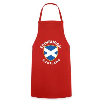 Edinburgh Shield Scotland - Cooking Apron - red - Front - AI Model Male 185 dark (185cm)