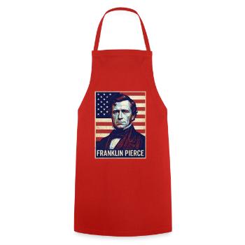 Franklin Pierce Vintage Poster - Cooking Apron - red - Front - AI Model Male 185 dark (185cm)