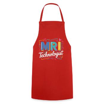 MRI Technologist Color Explosion - Cooking Apron - red - Front - AI Model Male 185 dark (185cm)