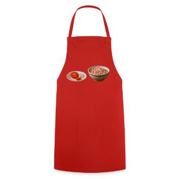 Tomaten Salat mit Schmand - Kochschürze - Rot - Vorne - AI Model Male 185 dark (185cm)
