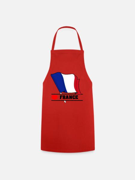 Frankreich Flaggenherz - Kochschürze - Rot