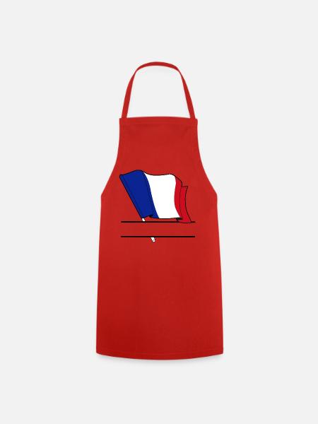 Frankreich-Flaggennamensraum - Kochschürze - Rot