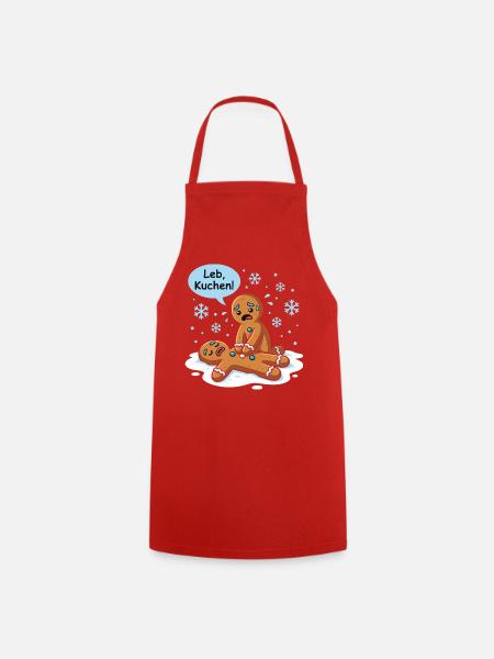 Leb Kuchen Lustiges deutsches Lebkuchen-Wortspiel - Kochschürze - Rot