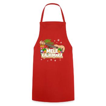 Ukulélé hawaïen Uke Christmas - Tablier de cuisine - rouge - Devant - AI Model Male 185 dark (185cm)