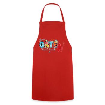 Mon Gâté Expression Marseillaise Poséidon Provence - Tablier de cuisine - rouge - Devant - AI Model Male 185 dark (185cm)