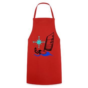 Régate pour enfants de voiliers Optimist Opti - Tablier de cuisine - rouge - Devant - AI Model Male 185 dark (185cm)