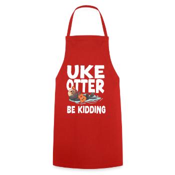 Hawaiian Ukulele Uke Otter Pun Uke - Cooking Apron - red - Front - AI Model Male 185 dark (185cm)