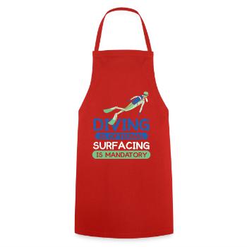 Diving Diver Snorkeling Recreational Diver - Cooking Apron - red - Front - AI Model Male 185 dark (185cm)