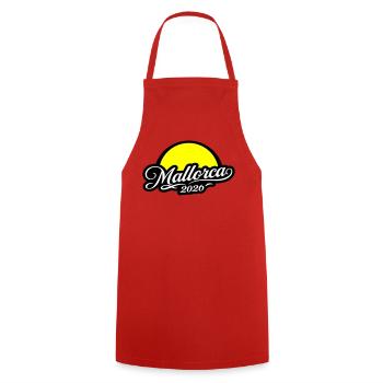 Mallorca 2026 Sun - Cooking Apron - red - Front - AI Model Male 185 dark (185cm)