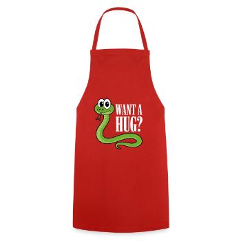 Tu veux un câlin ? Dessin animé de serpent mignon - Tablier de cuisine - rouge - Devant - AI Model Male 185 dark (185cm)