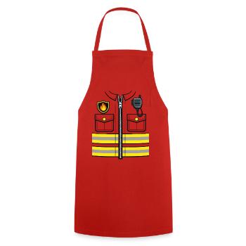 Cadeau drôle pour remplacement de costume de pompier - Tablier de cuisine - rouge - Devant - AI Model Male 185 dark (185cm)