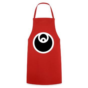 Circle Emblem Filled - Cooking Apron - red - Front - AI Model Male 185 dark (185cm)