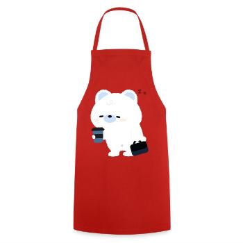 Polar Bear Coffee - Cooking Apron - red - Front - AI Model Male 185 dark (185cm)
