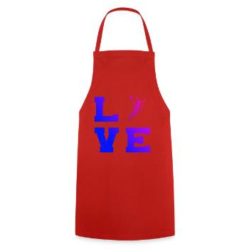 Handball Power Handball Conception pour hommes - Tablier de cuisine - rouge - Devant - AI Model Male 185 dark (185cm)