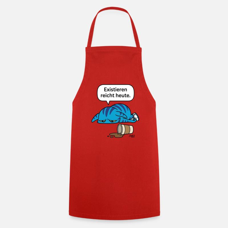 Existing is enough today - Zooki Burnout Saying - Cooking Apron - red
