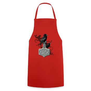 Légende viking viking marin Odin Raven Fighter - Tablier de cuisine - rouge - Devant - AI Model Male 185 dark (185cm)