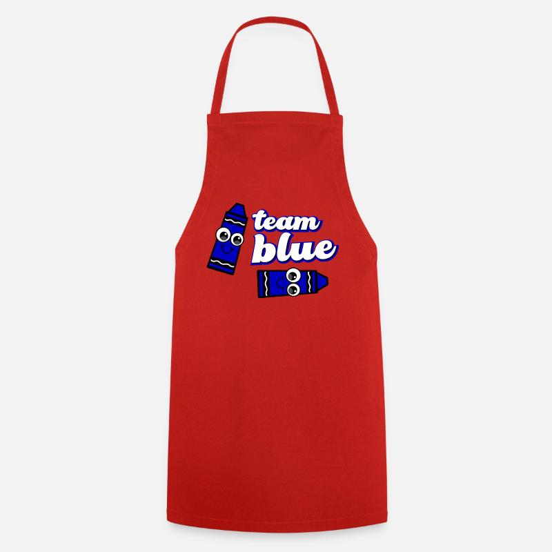 Lustiges Crayon Blue Team - Kochschürze - Rot