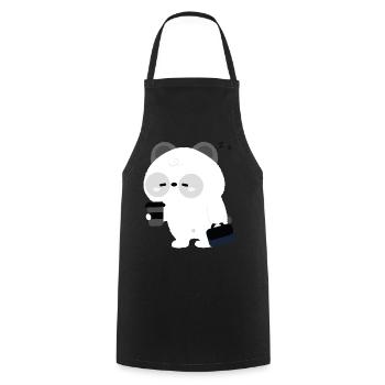 Panda Kaffeepause - Kochschürze - Schwarz - Vorne - AI Model Male 185 dark (185cm)