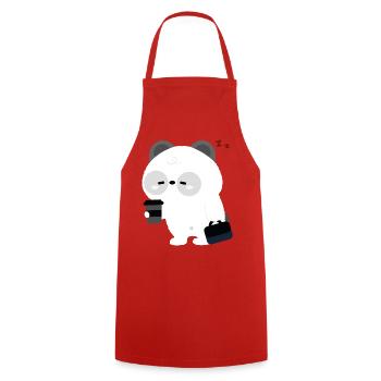 Panda Coffee Break - Cooking Apron - red - Front - AI Model Male 185 dark (185cm)