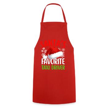 Noël préféré du Noël Chauffeur de Taxi drôle Noël - Tablier de cuisine - rouge - Devant - AI Model Male 185 dark (185cm)
