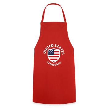 USA Tennessee Shield Flag - Cooking Apron - red - Front - AI Model Male 185 dark (185cm)