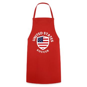 USA Football Flaggenschild - Kochschürze - Rot - Vorne - AI Model Male 185 dark (185cm)