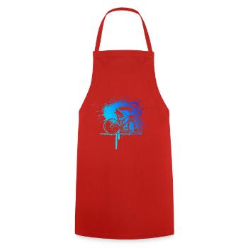 Motif drôle de vélo de route - Tablier de cuisine - rouge - Devant - AI Model Male 185 dark (185cm)