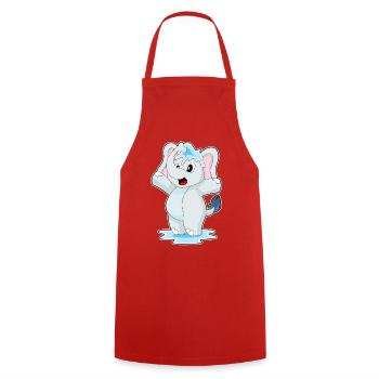 Elephant Water - Cooking Apron - red - Front - AI Model Male 185 dark (185cm)