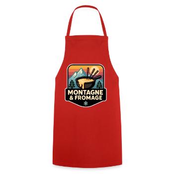 Mountain and Cheese Fondue Savoyarde Alpine - Cooking Apron - red - Front - AI Model Male 185 dark (185cm)
