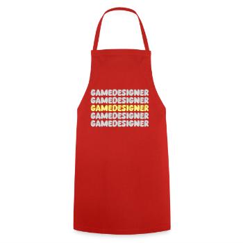 Concepteur de jeux de travail - Tablier de cuisine - rouge - Devant - AI Model Male 185 dark (185cm)