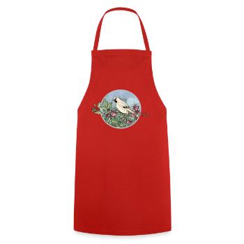 Colorful bird - Cooking Apron - red - Front - AI Model Male 185 dark (185cm)