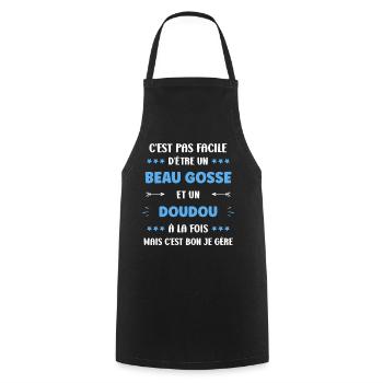Don - Cooking Apron - black - Front - AI Model Male 185 dark (185cm)